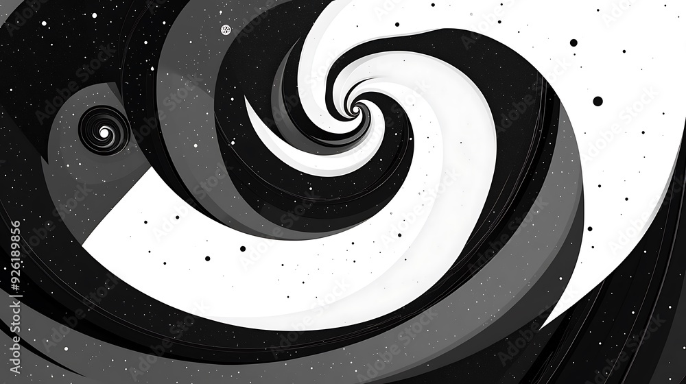 Poster dynamic cosmic spiral background vector illustration for abstract banner design with white space on 