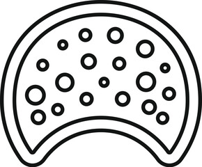 Line drawing of a petri dish containing bacteria or cells growing in a nutrient medium