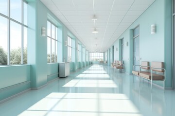 Fototapeta premium Corridor hospital architecture building.