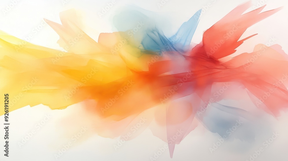 Poster expressive watercolor chaos: vibrant colors and bold lines in dynamic disarray
