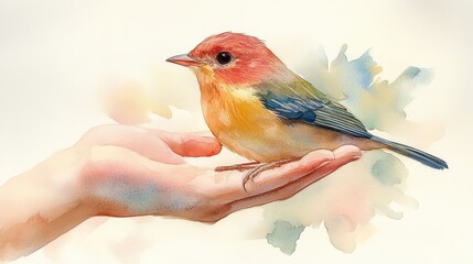 Serene Watercolor Surrender - A Tranquil Blend of Gentle Pastel Colors in Soft Harmony