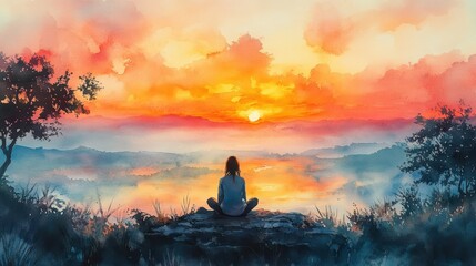 Serene Watercolor Surrender - Tranquil Pastel Colors Blending Seamlessly in Artistic Harmony