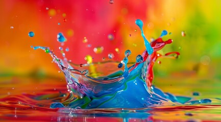 Abstract water splash with vibrant colors