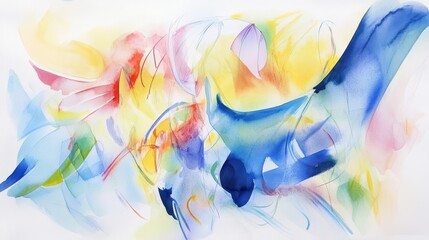 Fototapeta premium Abstract Fusion of Confusion and Clarity in Watercolor - Overlapping Shapes with Sharp and Soft Contrasts