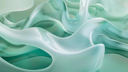 Fototapeta premium a poetic marriage of mint green and seafoam blue abstract shape