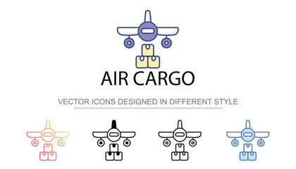 Air Cargo icon design with white background stock illustration