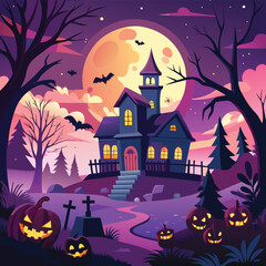 halloween background with castle