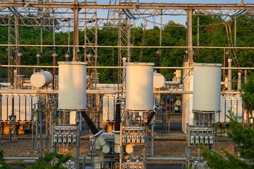 High voltage power transformer substation