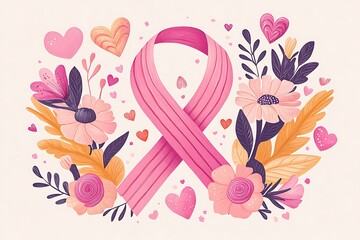 Breast cancer campaign symbol.