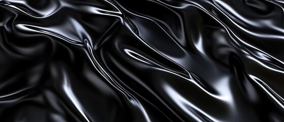 Fototapeta premium Ultra-sleek dark glossy black texture with realistic light reflections ideal for modern design elegant and futuristic tone photorealistic finish