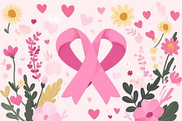 Breast cancer campaign symbol.