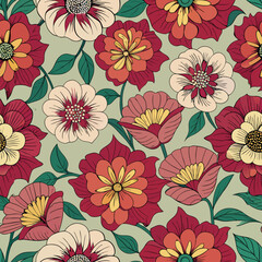 beautiful decorative floral seamless pattern