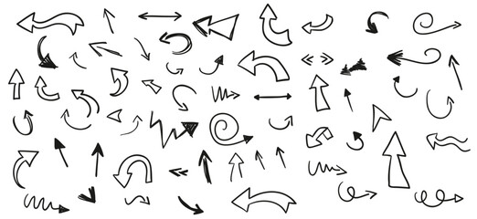 Drawn arrows pack. Vector