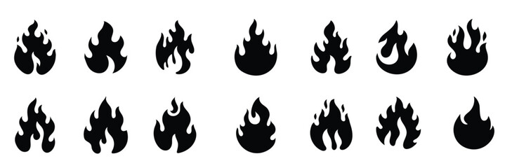 flat design flame silhouette illustration.