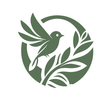 design logo  bird leaf and tree combination vector design
