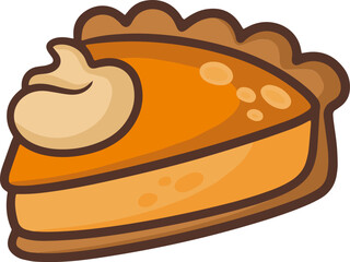Pumpkin Pie Slice Illustration