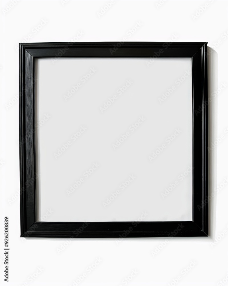 Poster elevate your branding with this versatile black picture frame mockup, featuring a transparent backgr