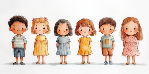 Joyful Gathering of Diverse Children in Spring