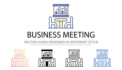 Business Meeting icon design with white background stock illustration