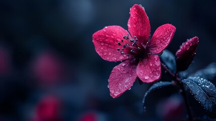 blurred red blooms