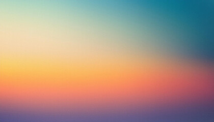 Obraz premium Soft Gradient Horizon. Serene Blend of Warm Sunset Hues Transitioning into Deep Twilight Blues, Capturing the Gentle Fade of Daylight into Night in a Minimalistic Abstract Style. Banner Poster 