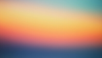 Obraz premium Soft Gradient Horizon. Serene Blend of Warm Sunset Hues Transitioning into Deep Twilight Blues, Capturing the Gentle Fade of Daylight into Night in a Minimalistic Abstract Style. Banner Poster 