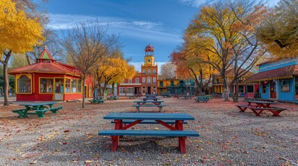 Fototapeta premium autumn park in the city