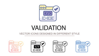Validation icon design with white background stock illustration