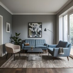 modern living room with sofa