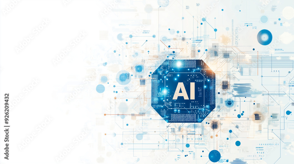 Aufkleber design a promotional poster for the ai intelligent technology conference, featuring elements of a ci