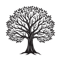 Fototapeta premium Tree Clip Art Silhouette Vector Graphics.