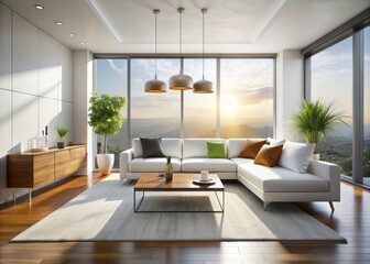 Fototapeta premium minimalist modern morning clean bright sleek contemporary designer statements