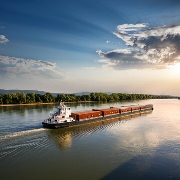 barge ship, AI generated