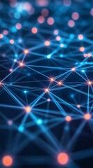 Obraz premium Abstract Digital Network Connection Background with Big Data Visualization in Modern Technology Theme