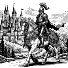 Obraz premium knight on horseback 