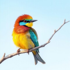 Obraz premium Colorful small bird perched on a tree branch