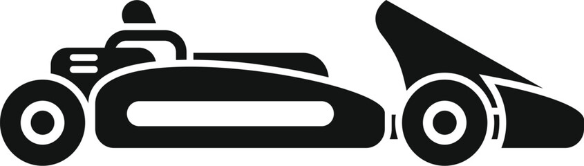 Professional karting racer is driving a very fast sport car on a race track