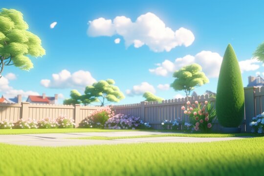 Lawn outdoors cartoon plant.
