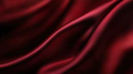 Fototapeta premium A close-up of smooth, flowing red fabric creating an elegant, luxurious appearance.