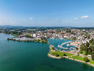 Luftbild vom Hafen Romanshorn am Bodensee