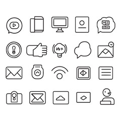Fototapeta na wymiar set of icons for web design , hand drawn graphics icon outline stroke isolated vector on white background