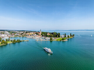 Luftbild vom Hafen Romanshorn am Bodensee