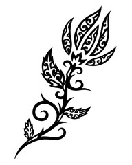 Tribal tattoo vector art with black vintage flower © Rikley Stock