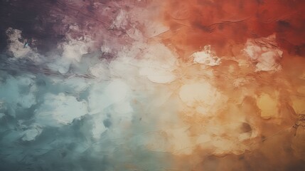 Fototapeta premium Abstract background with textured blue, orange, and brown paint.