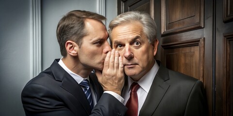 whispering secrets hushed tones politician's earpiece agent's instructions corrupt directives closed-door meetings backroom deals surveillance state big brother