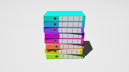 Obraz premium ein Stapel bunter Aktenordner