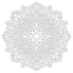 Line art for coloring book with eastern pattern