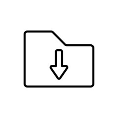 download file icon simple, line vector isolated on white background. trendy and modern design