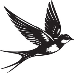 Obraz premium Black Drongo vecto silhouette art-01