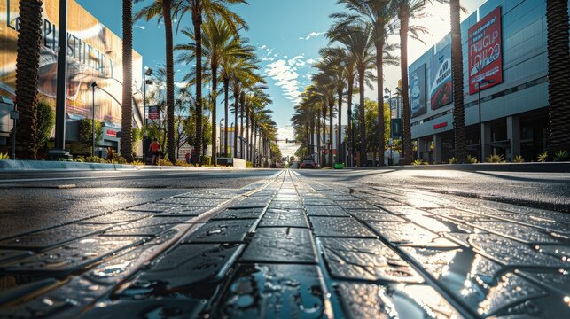 Stra&szlig;e bei Sonnenlicht - Generative AI